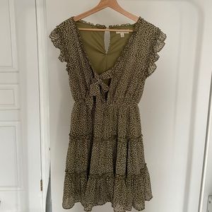 She + Sky Green Ruffle Mini Dress